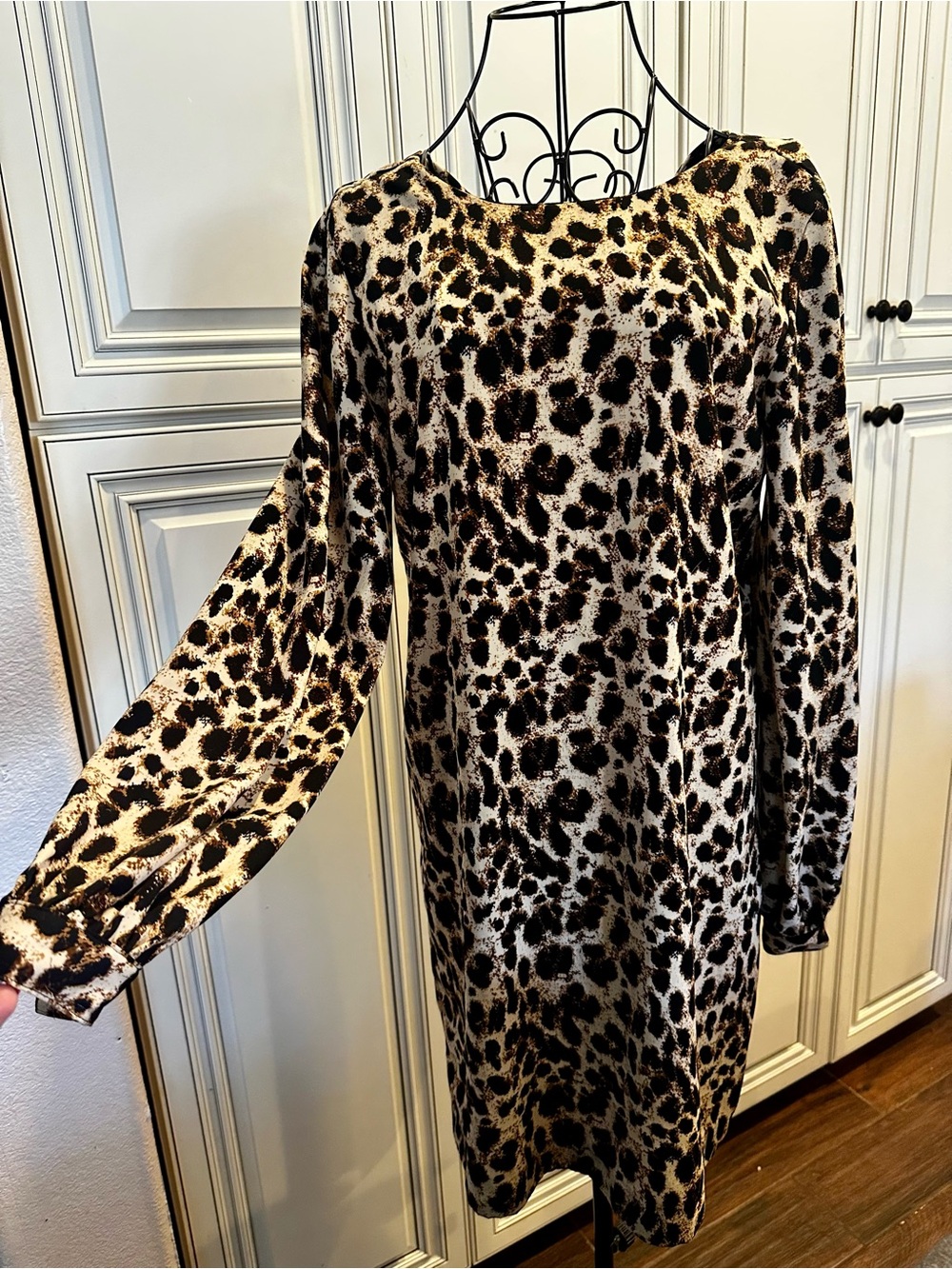 Leopard Print Long Sleeve Dress